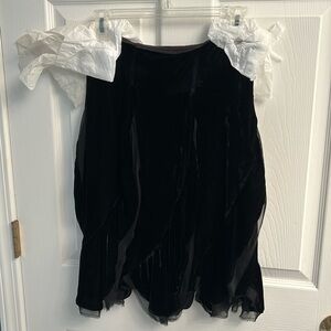 Black velvet monkey wear skirt preteen girls size 12